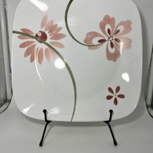 Corelle Set of 4 Pretty Pink Square Dinner Plates 10 1/2"